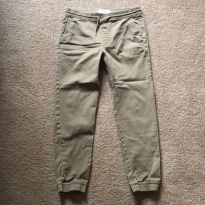 Abercrombie kids tan joggers